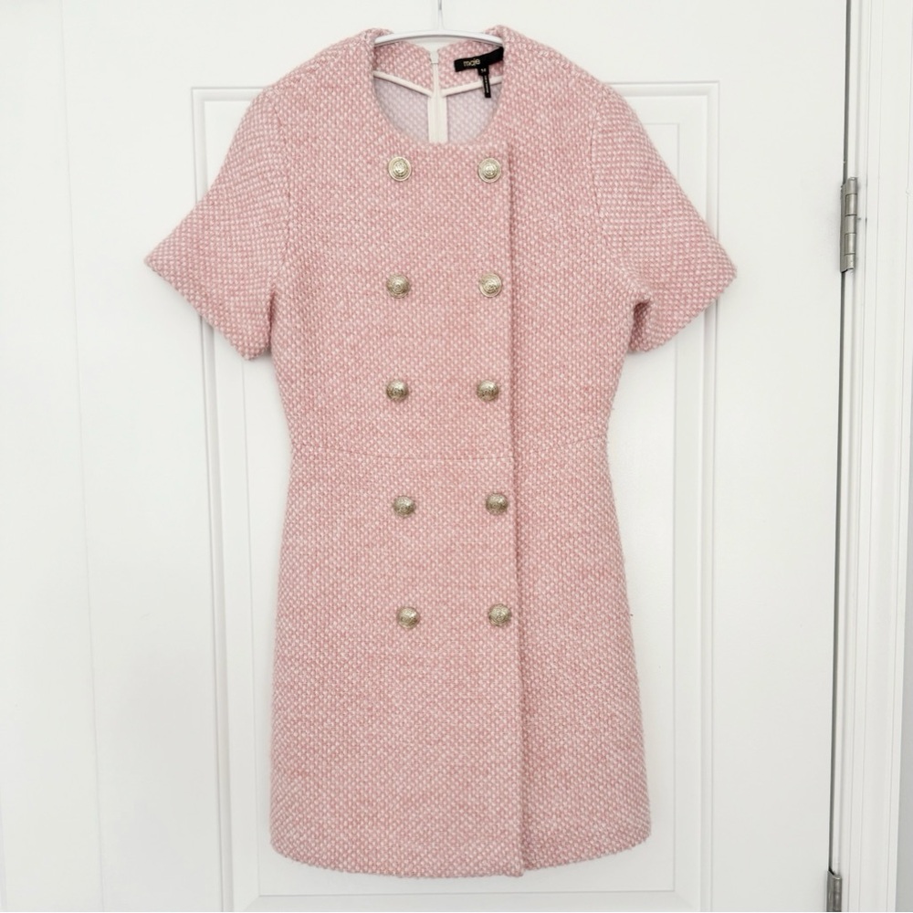 Maje Pink Tweed Dress XS